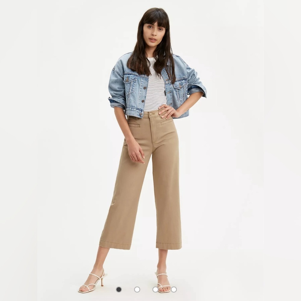 NWT Levi’s Ribcage Wide Leg Crop Jean 27 Khaki Brown